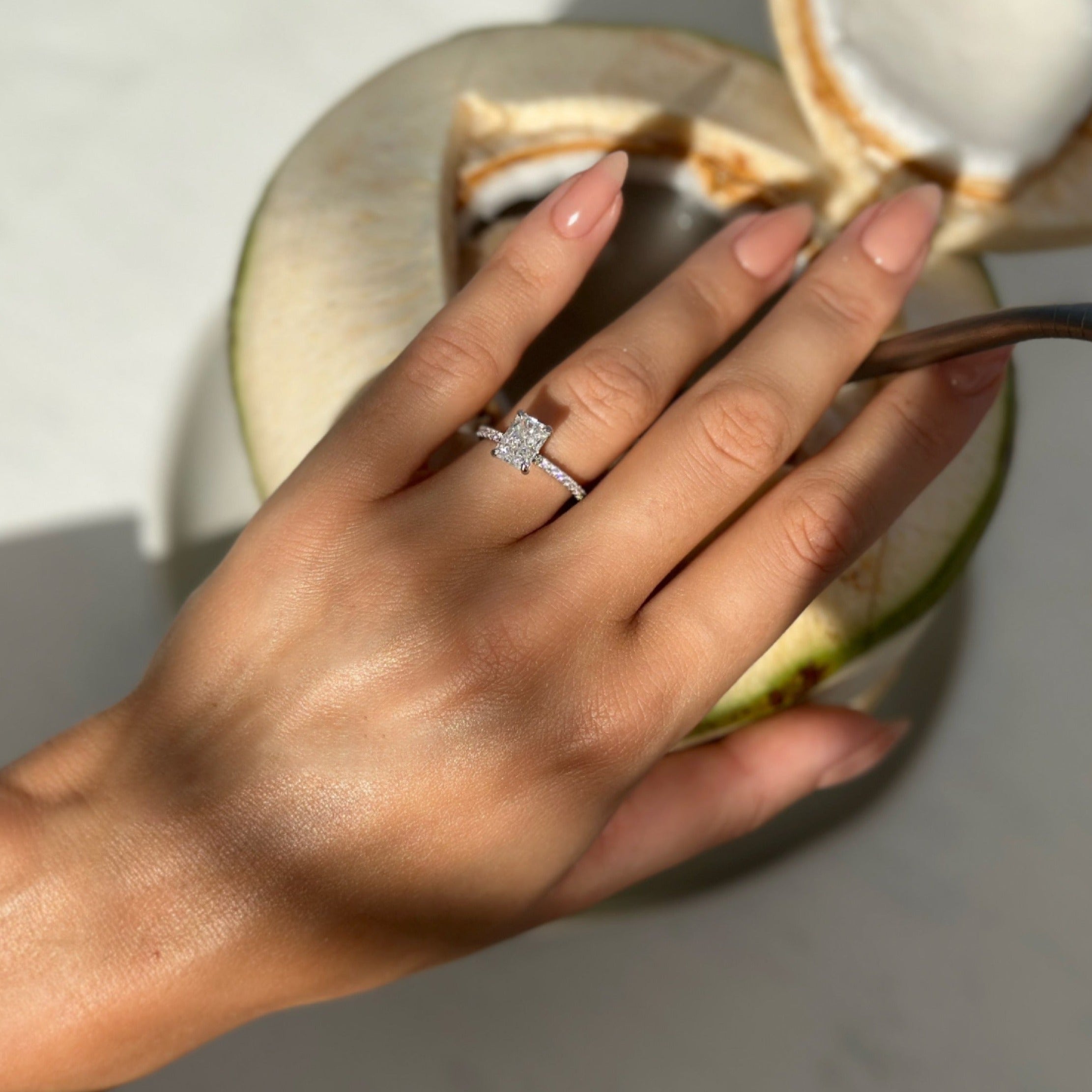 Mini Alaia Radiant Cut Diamond Engagement Ring - Luxora London