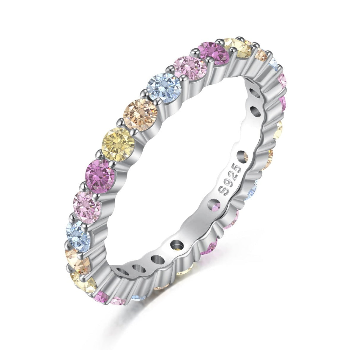 Sterling Silver Pixie Diamond Eternity Band - Luxora London