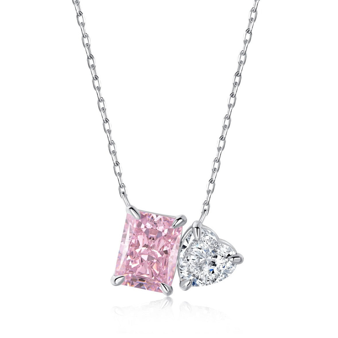Giselle Sterling Silver Diamond Necklace - Luxora London