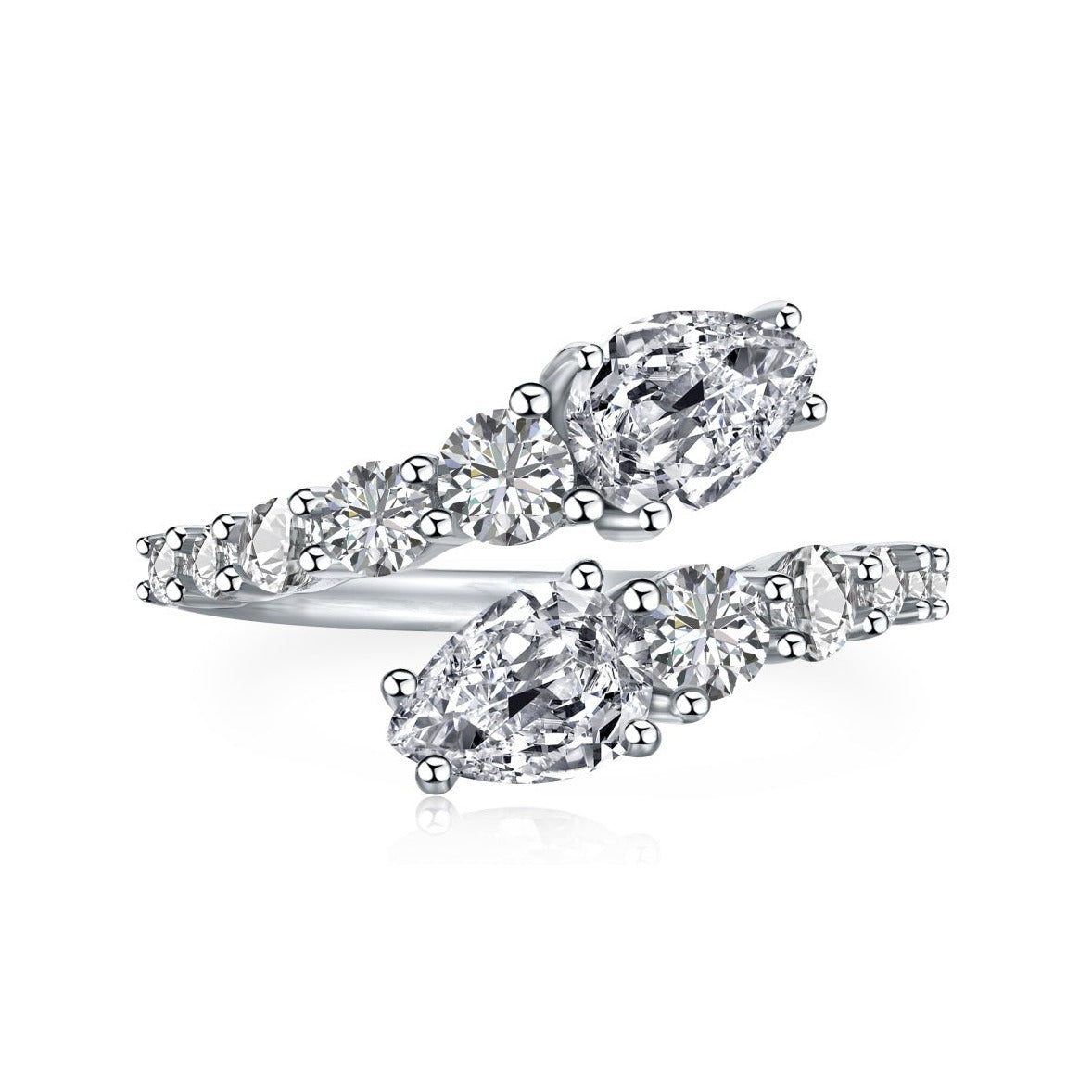 Double Headed Serpent Sterling Silver Adjustable Ring