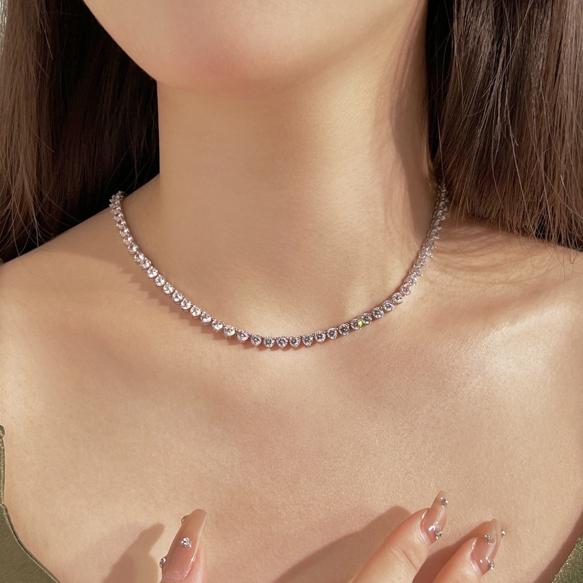 Ophelia Diamond Tennis Necklace - Luxora London