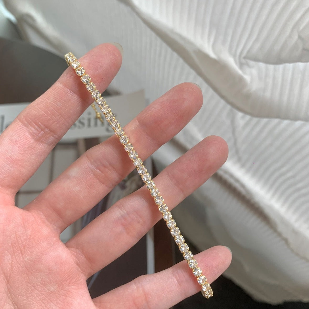 Gold Zahra Tennis Bracelet - Luxora London