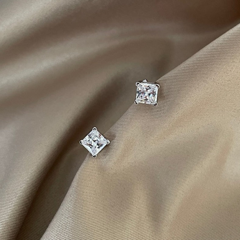 Kylie Square Cut Diamond Earrings - Luxora London