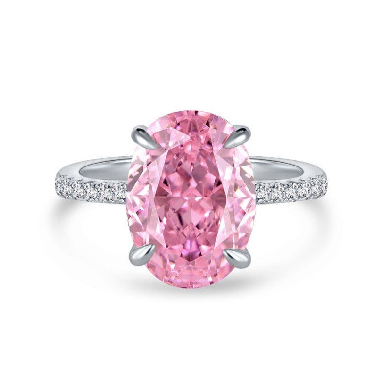 Fiona Oval Cut Pink Diamond Engagement Ring - Luxora London