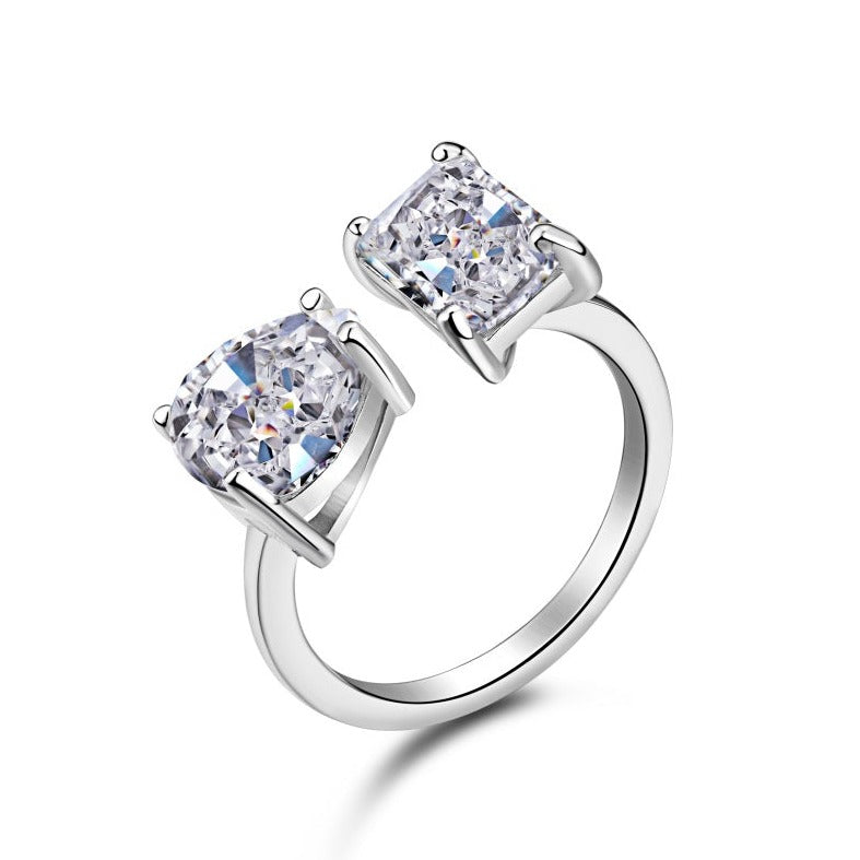 Elsa Radiant Cut Diamond Engagement Ring - Luxora London