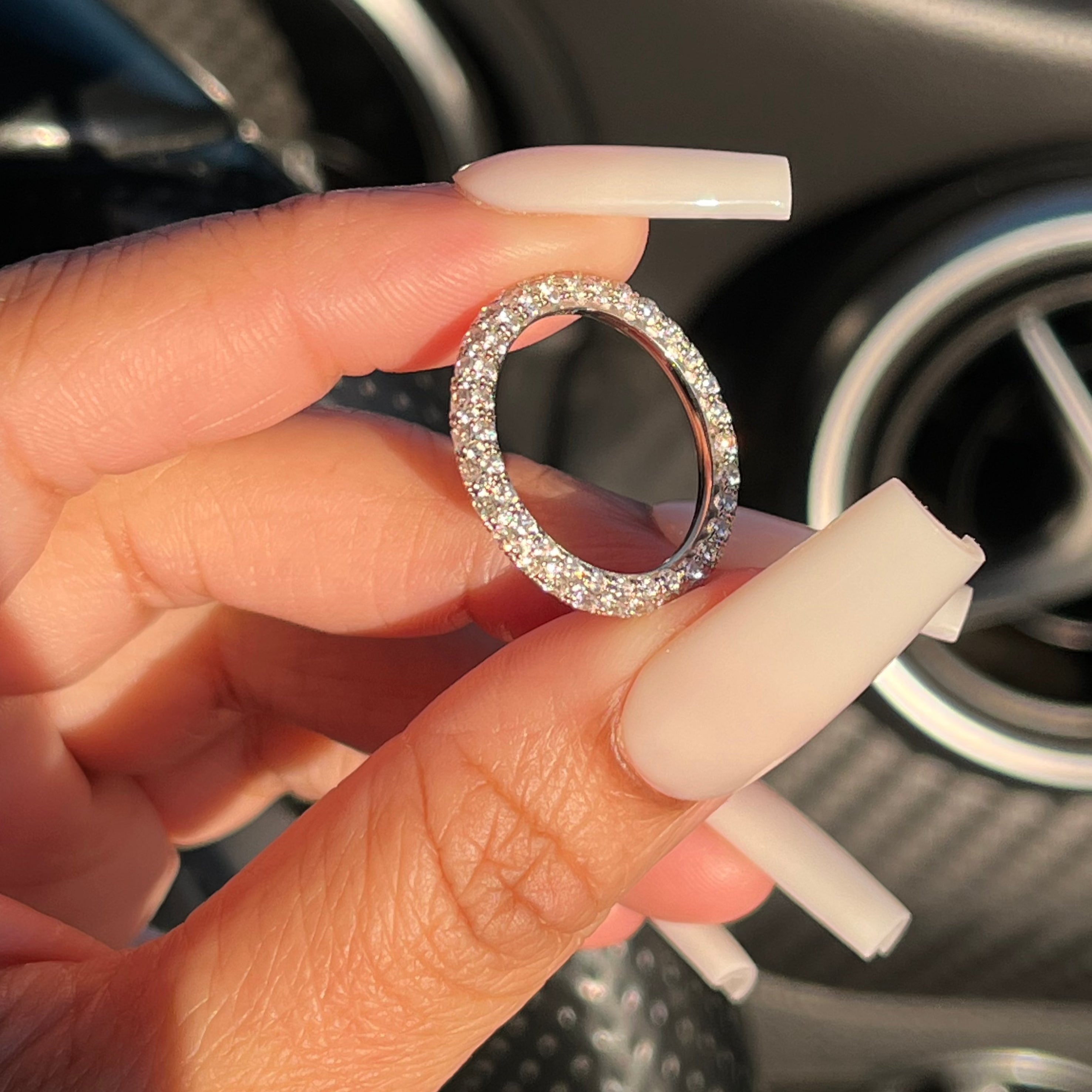 Triple Pavèd S925 Sterling Silver Eternity Band | Promise Ring | Affordable Engagement Ring with 5A Cubic Zirconia | Hypoallergenic, Tarnish-Free | Stacking Jewelry for Weddings & Anniversaries | Buy in London, UK | Luxora London