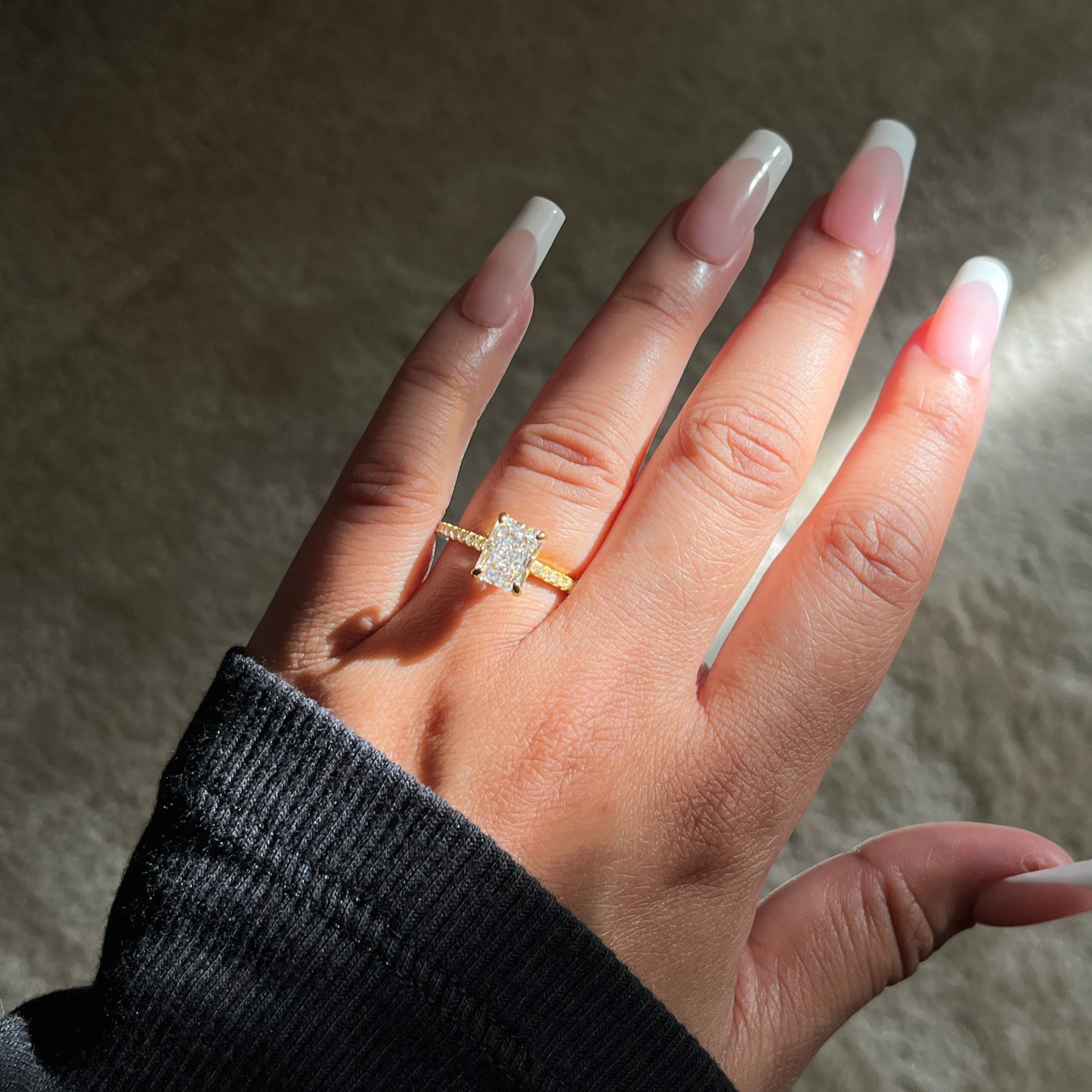 Mini Alaia Radiant Cut Diamond Engagement Ring - Luxora London