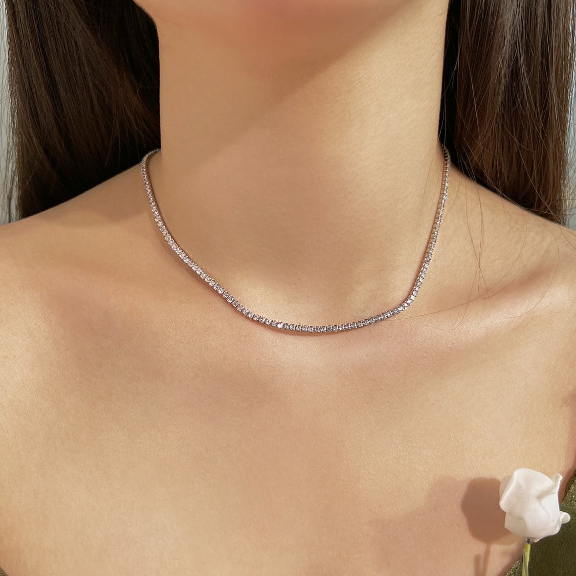 Monaco Diamond Tennis Necklace - Luxora London