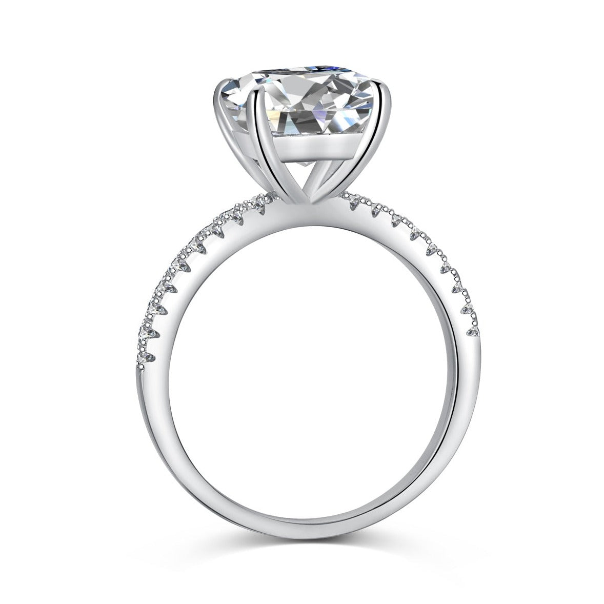 Amora 3CT Radiant Square Cut Diamond Engagement Ring - Luxora London