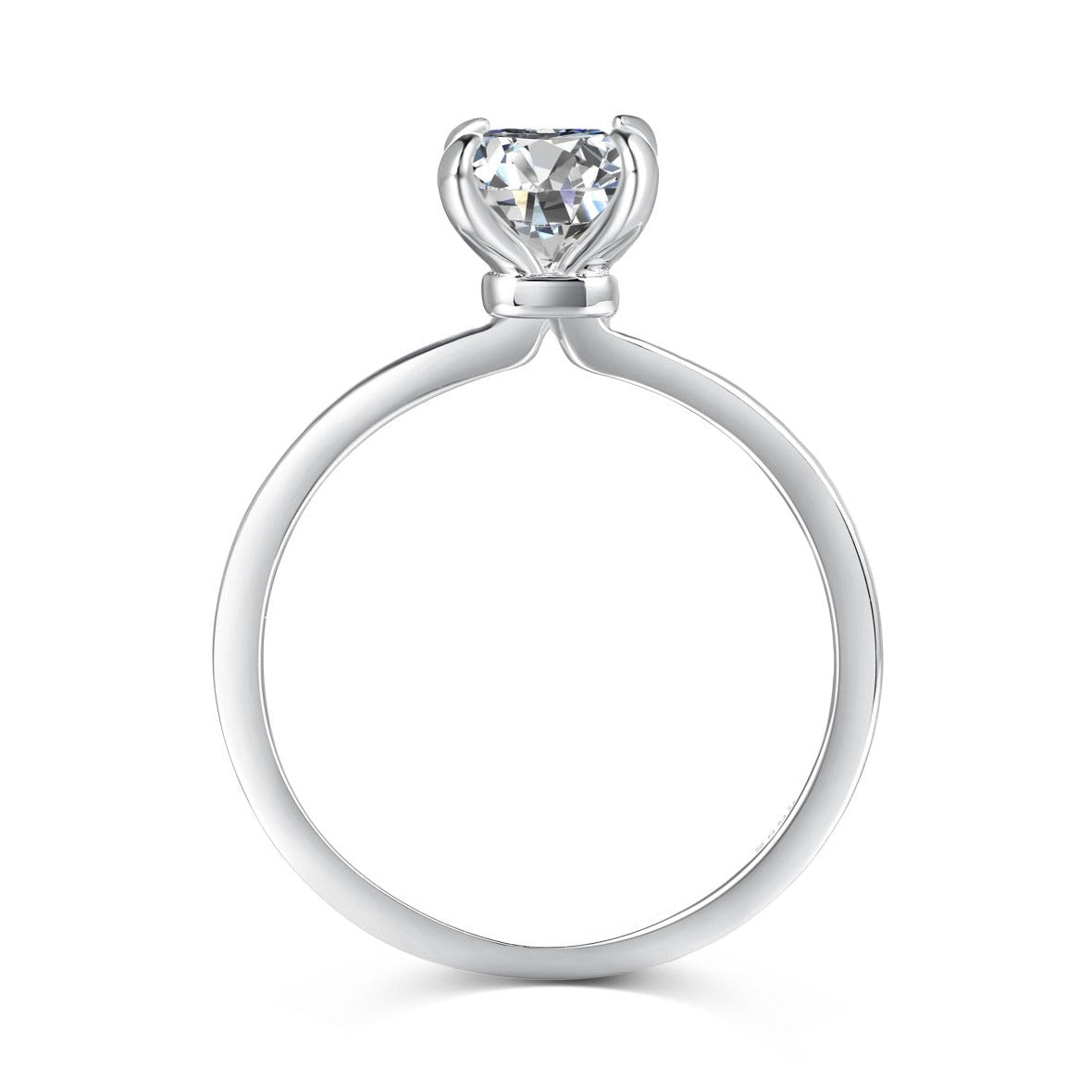 MINI ALAIA STERLING SILVER SOLITAIRE DIAMOND RING - LUXORA LONDON