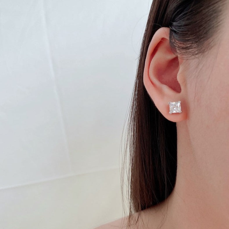 Kylie Square Cut Diamond Earrings - Luxora London