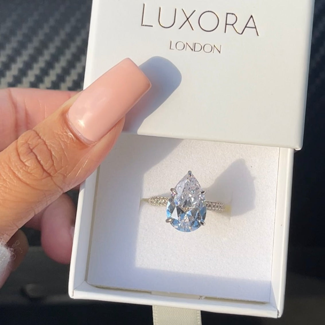 Luxe Pear Cut Diamond Engagement Ring - Luxora London